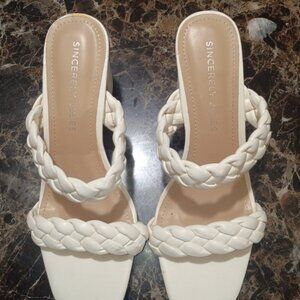 Sincerely Jules Cream Braided Heels